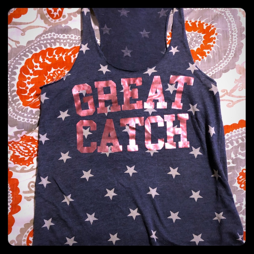 Red white and blue stars tank
